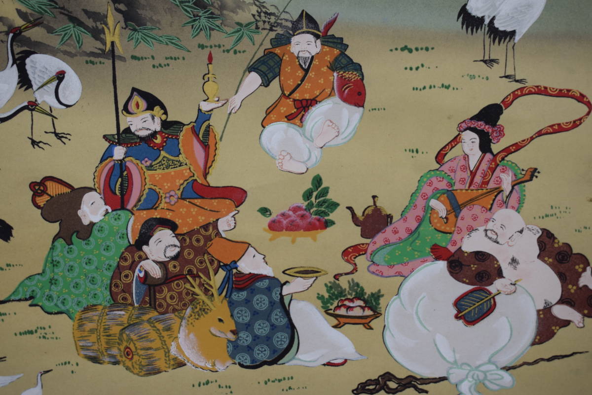 Les Sept Dieux du Bonheur (Shichifukujin) sur le bateau au trésor Takarabune