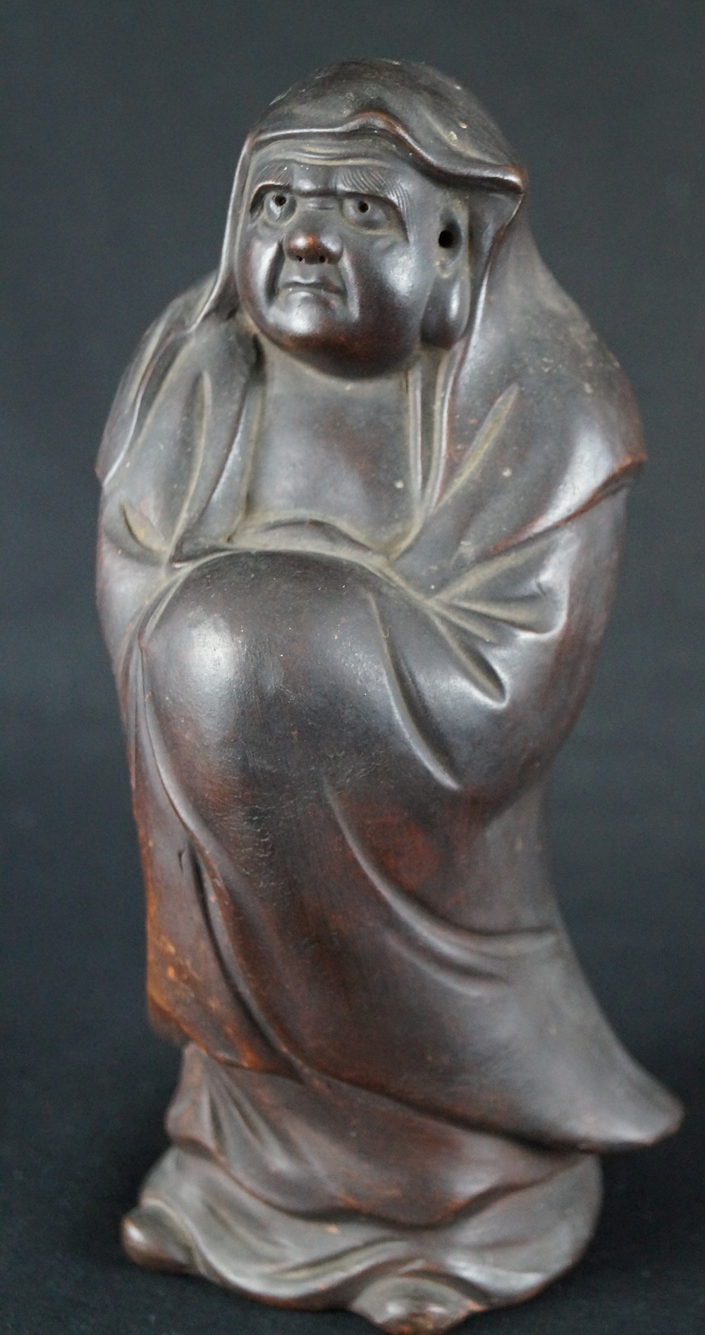 Bodhidharma Daruma Fierce Gaze Bizen Ware Frontal View