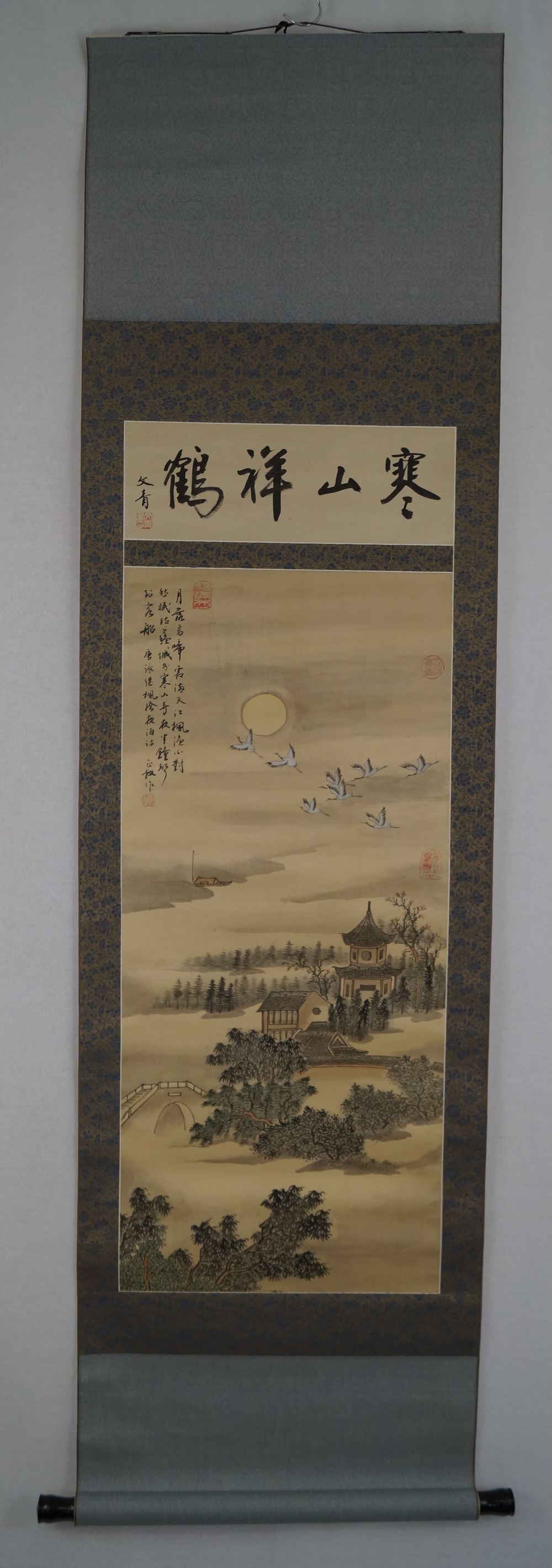 Landscape in Moonlight Kakejiku Full View of the Hanging Scroll