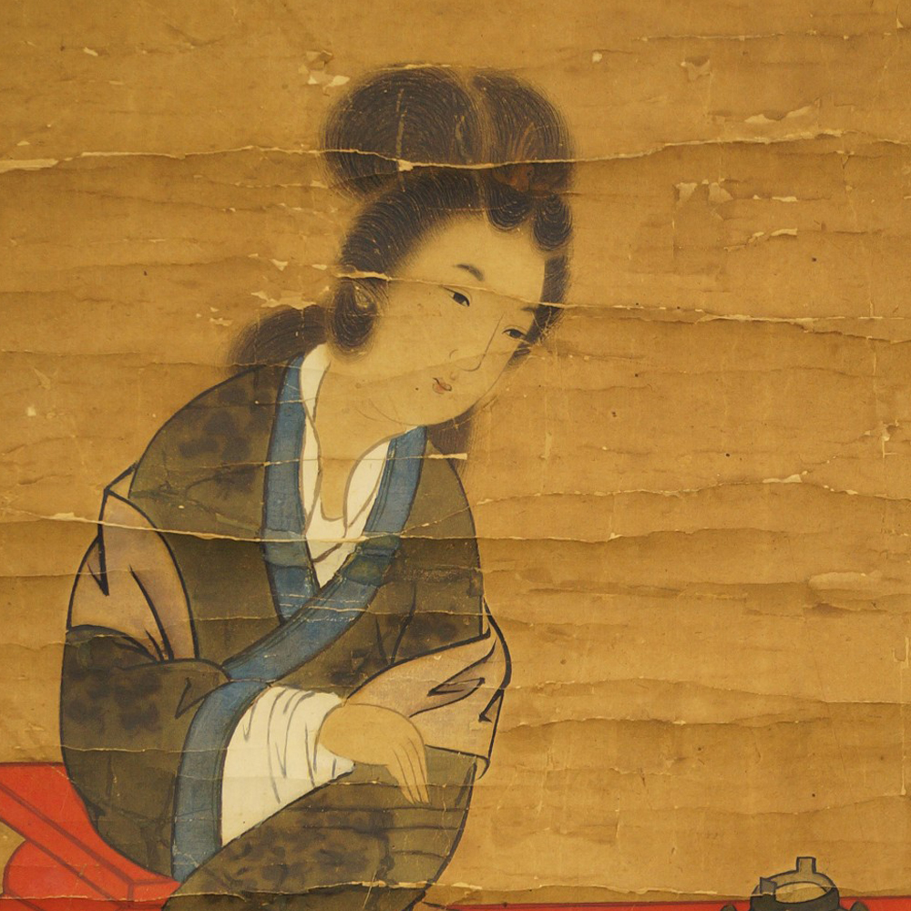 Chinese Beauty at Red Table Close-Up Preview