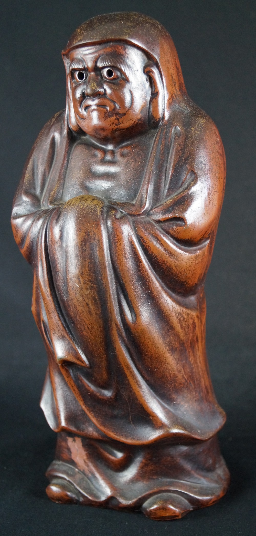 Bodhidharma Daruma Wide Open Eyes Bizen Ware Front View