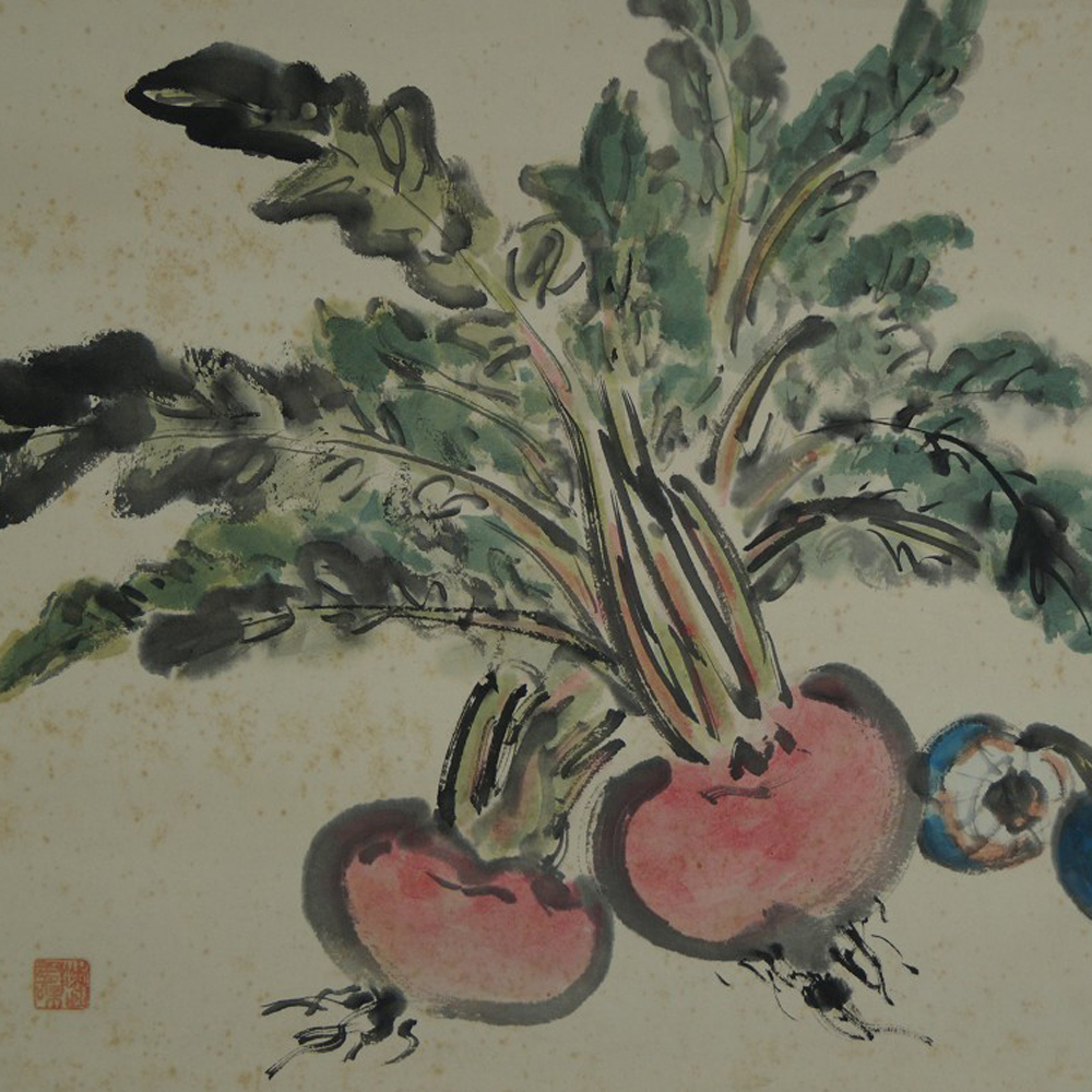 Turnips Hanging Scroll Motif Close-Up Preview