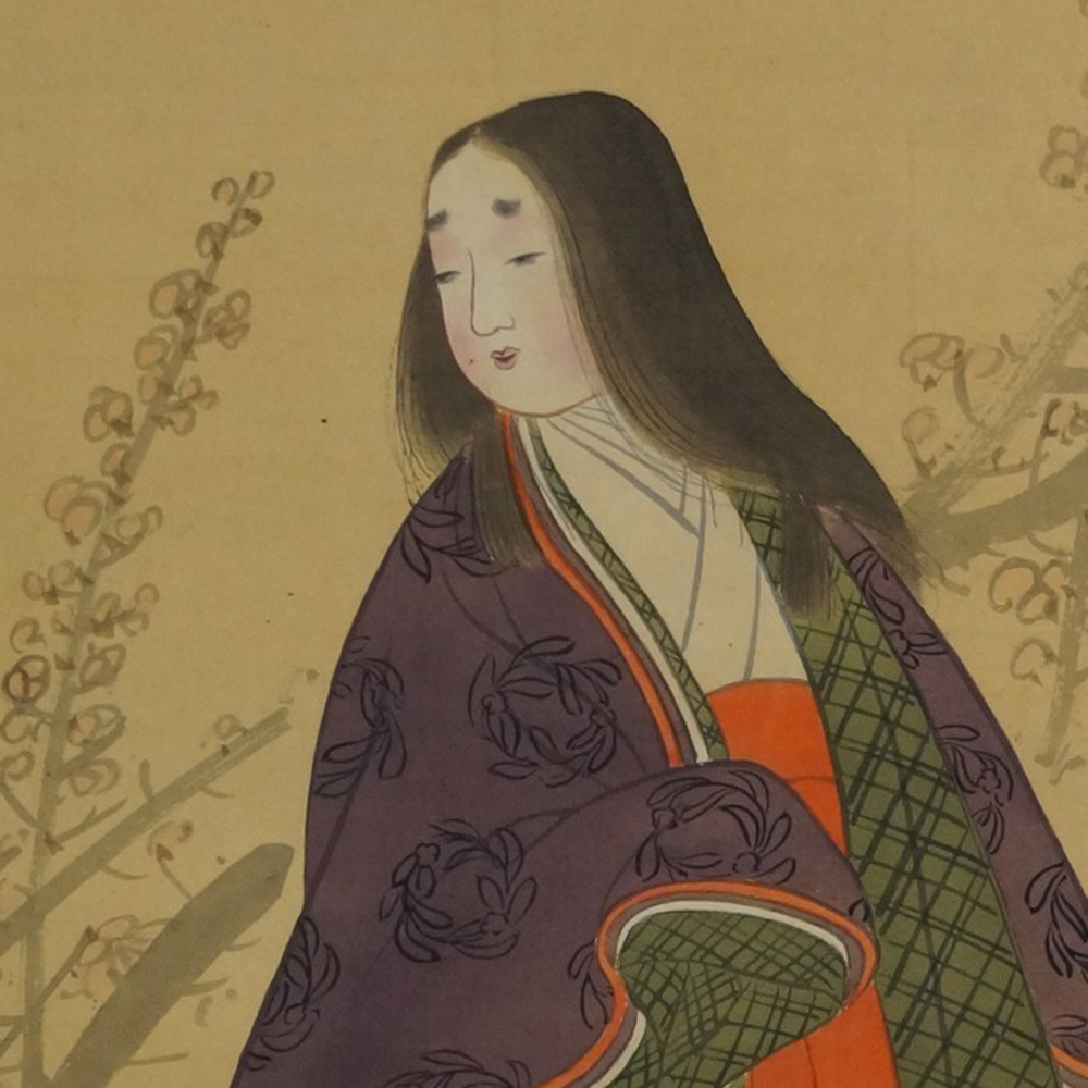 Schoenheit im Kimono Rollbild Motiv Nahaufnahme Vorschau