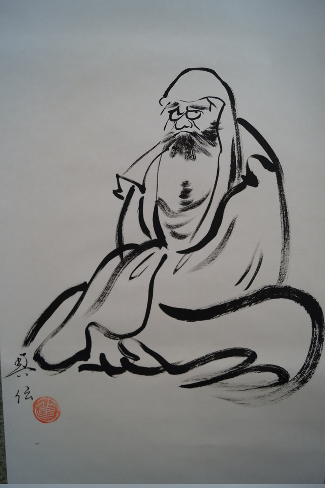 Bodhidharma Daruma kakejiku primo piano motivo Daruma