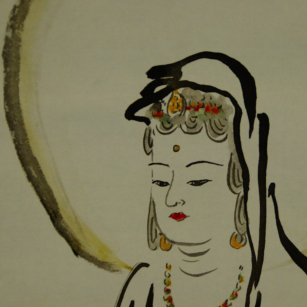 Buddha in Meditation Kakemono Motiv Nahaufnahme Vorschau