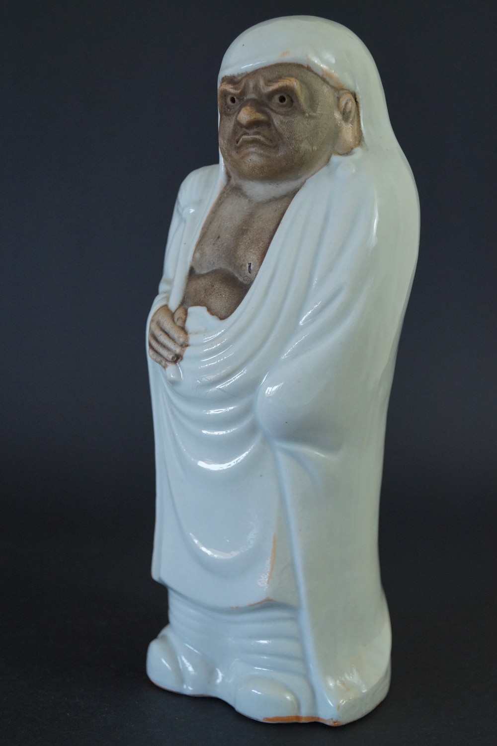 Japanese Bodhidharma Daruma Figure Made of Kutani Porcelain Side View 1