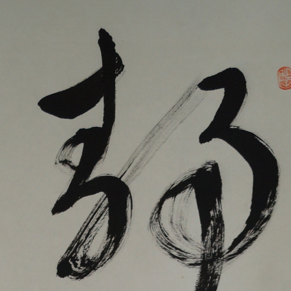 Bodhidharma Daruma kakejiku anteprima primo piano motivo