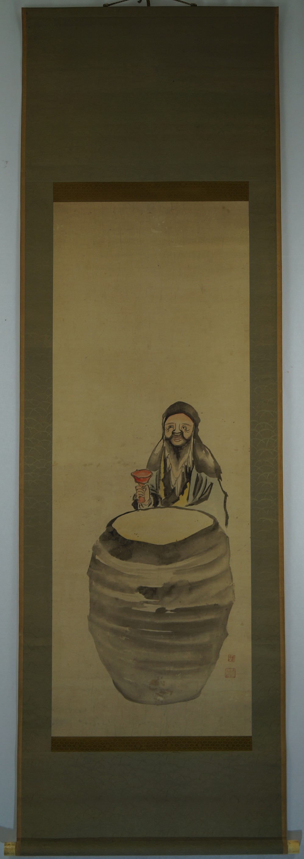 Der Trinker Kakemono Gesamtansicht Rollbild