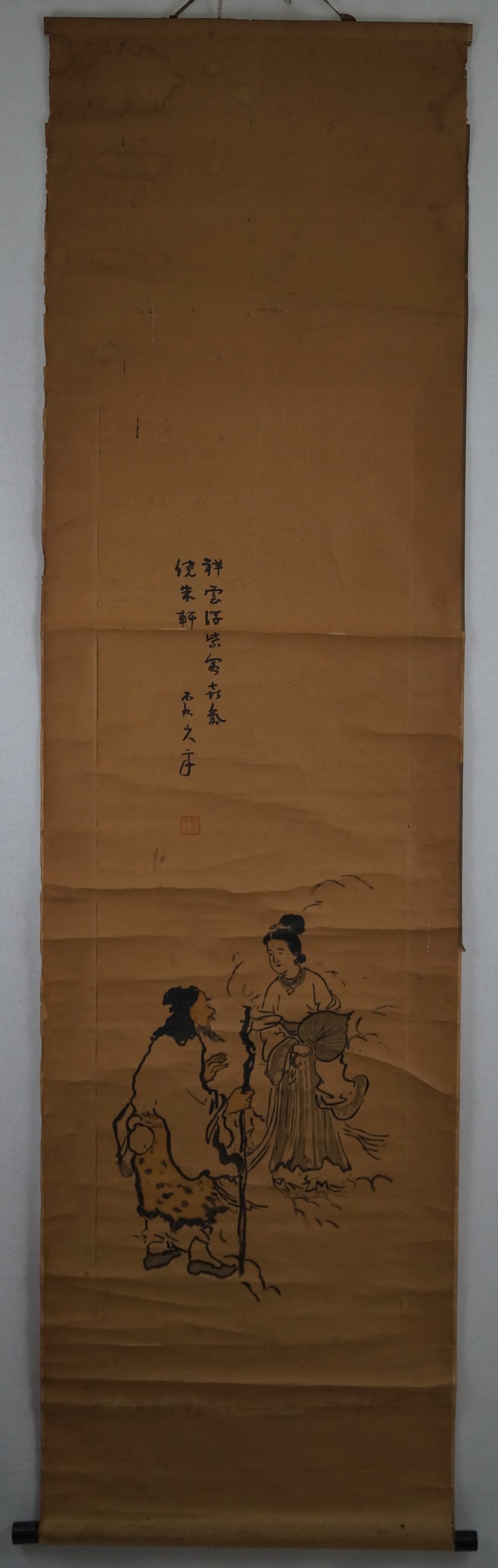 The Wanderer and the Beauty Full View of the Hanging Scroll with Inscription Full View of Hanging Scroll