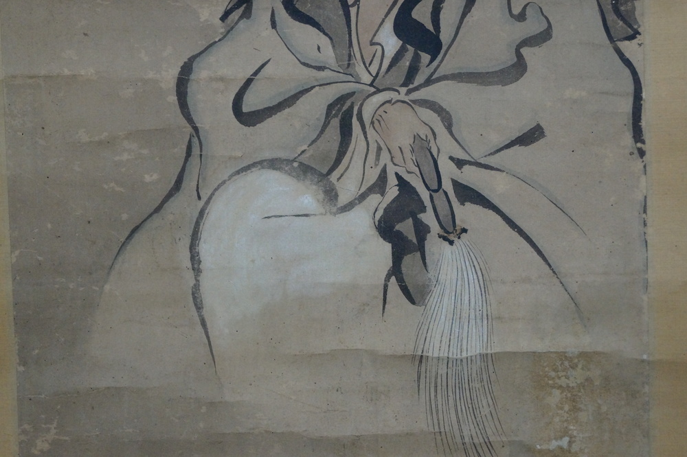 El sabio a la luz de la luna kakejiku detalle del motivo del abanico