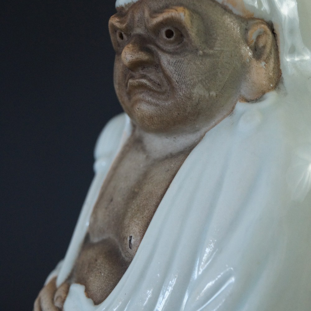 Japanese Bodhidharma Daruma Figure Made of Kutani Porcelain Motif Close-Up Preview